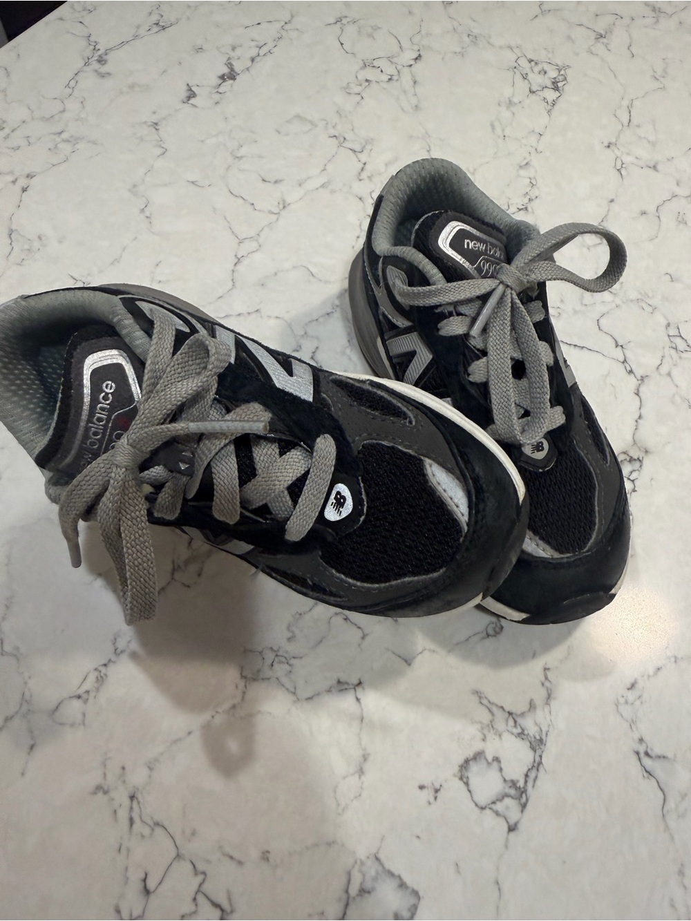 New Balance Kids Black and Gray Athletic Sneakers
